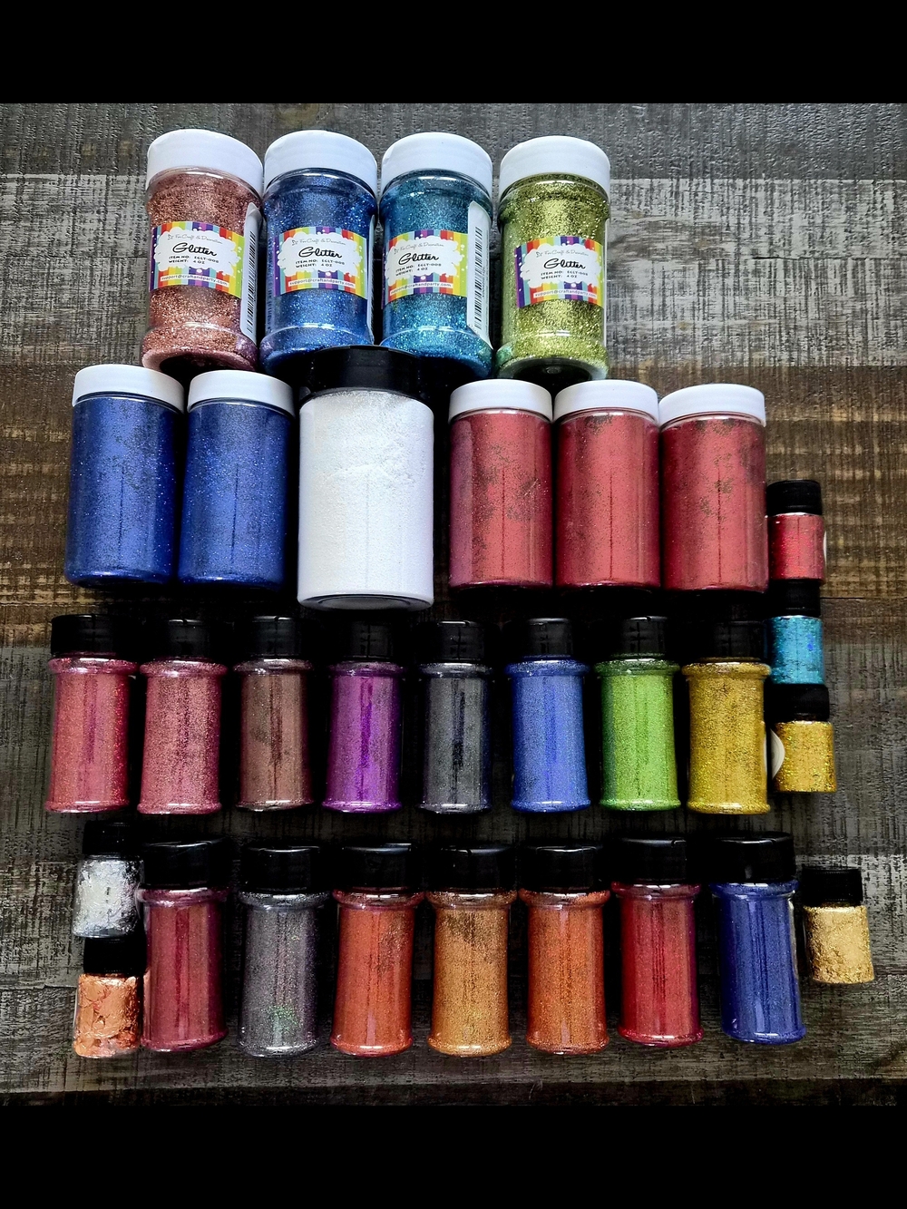 Large Lot of Ultra-Fine Craft Glitters ~ New with Shaker Lids ~ Nice Asst Shades